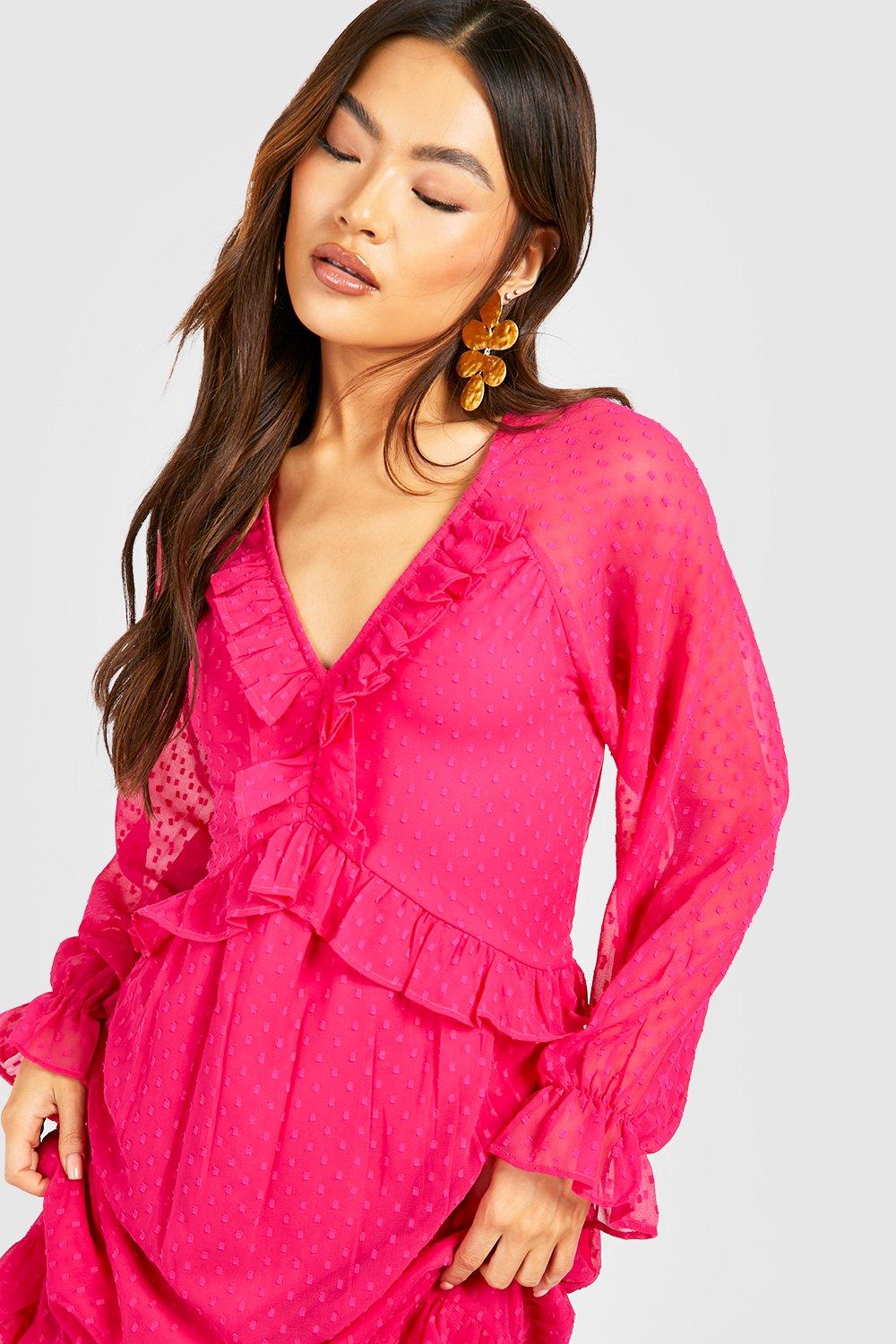 Ruffle smock clearance dress